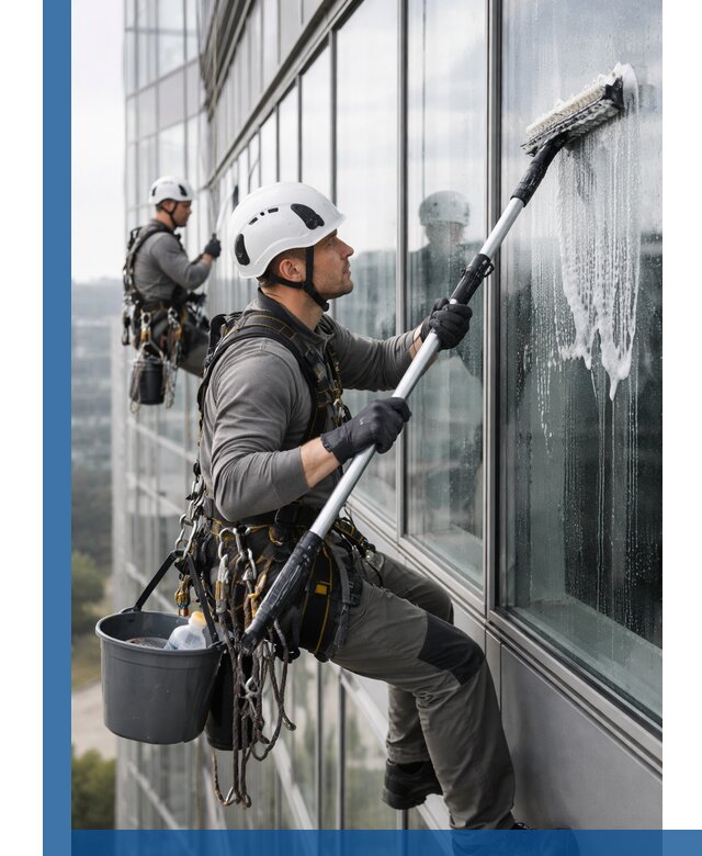 Высотная мойка сплошного остекления с выездом в Камне-на-Оби