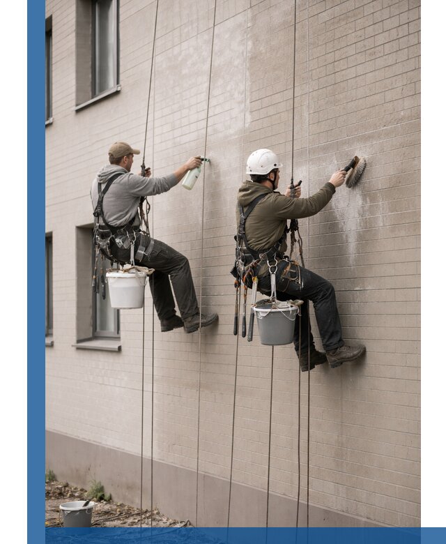 Удаление высолов с фасада зданий в Камне-на-Оби без повреждений и следов