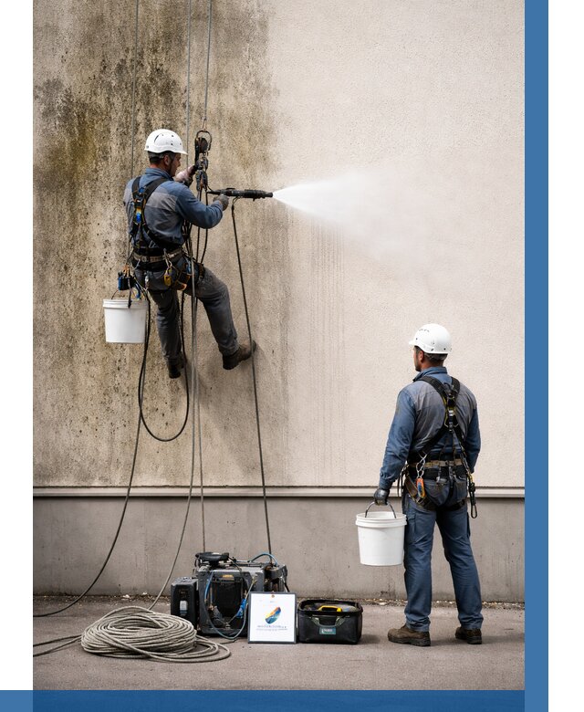 Очистка фасада от плесени в Камне-на-Оби от 305 р. | ВЫСОТНИК-Кно