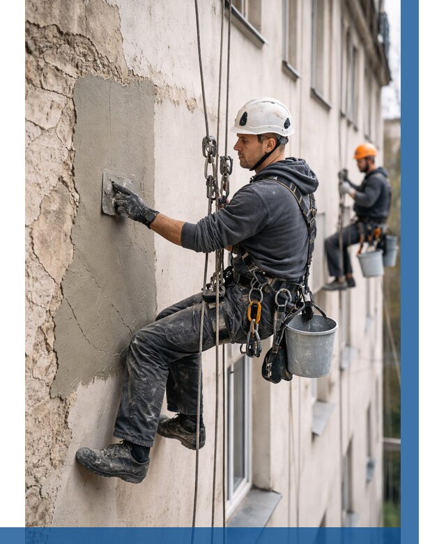 Восстановление штукатурки фасада в Камне-на-Оби от 1218 р. | ВЫСОТНИК-Кно