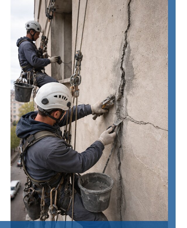 Заделка трещин на фасаде в Камне-на-Оби от 914 р. | ВЫСОТНИК-Кно