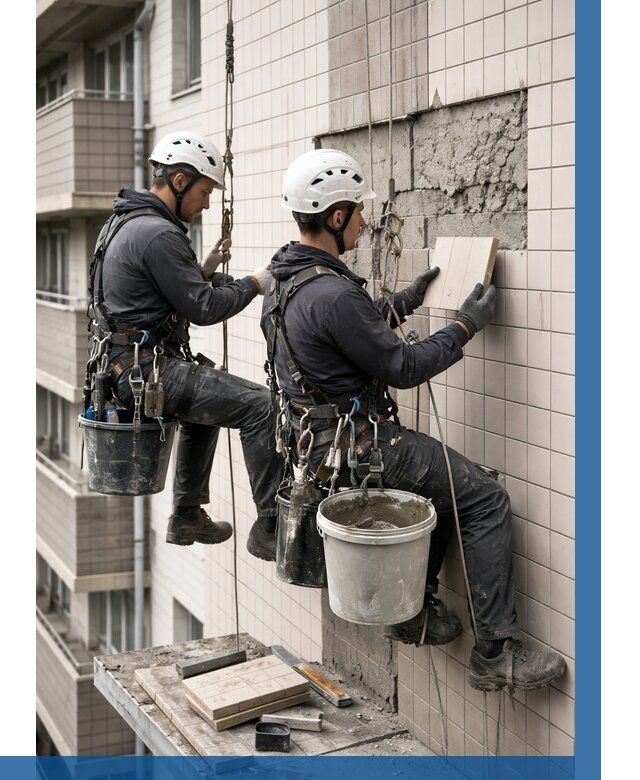 Ремонт облицовки фасада плиткой в Камне-на-Оби от 1827 р. | ВЫСОТНИК-Кно