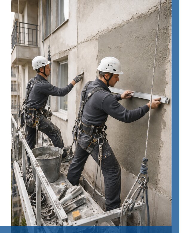 Штукатурка фасада на высоте в Камне-на-Оби от 914 р. | ВЫСОТНИК-Кно