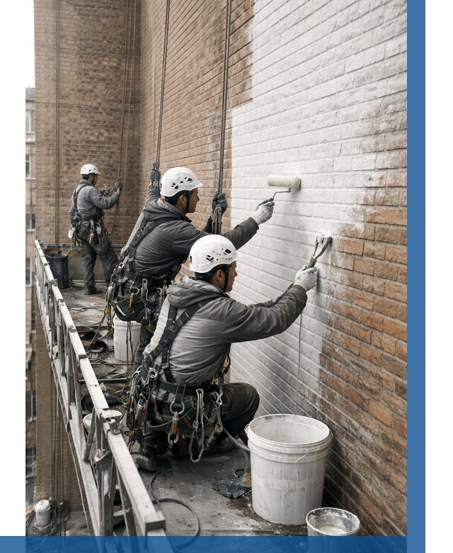 Покраска кирпичного фасада в Камне-на-Оби от 355 р. | ВЫСОТНИК-Кно