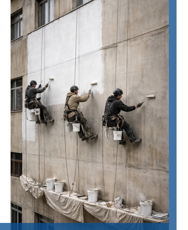 Покраска бетонного фасада в Камне-на-Оби от 355 р за м2 | ВЫСОТНИК-Кно