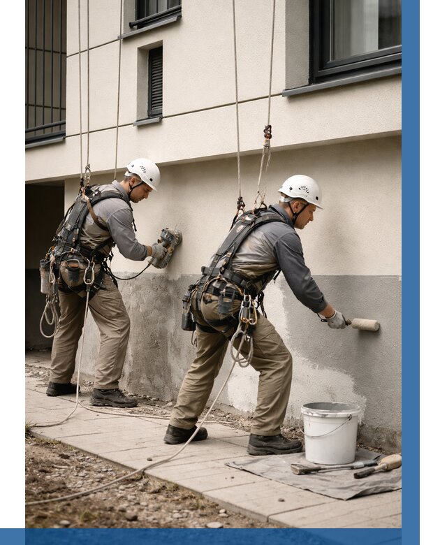 Окраска цоколя здания в Камне-на-Оби от 457 р. под ключ | ВЫСОТНИК-Кно