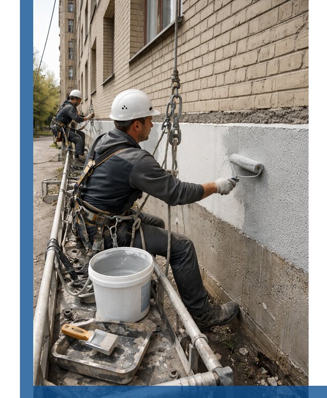 Окраска цоколя здания в Камне-на-Оби профессионально и надежно