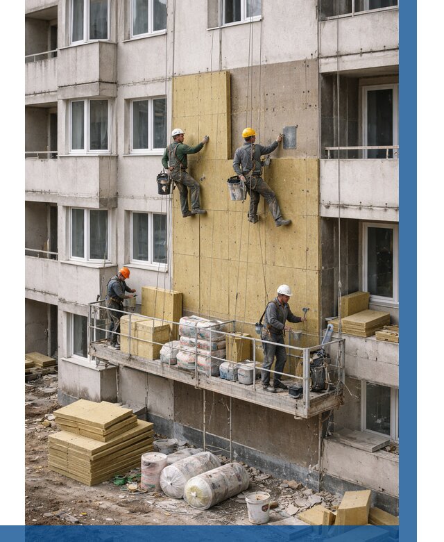 Утепление фасада минватой в Камне-на-Оби от 1523 р. | ВЫСОТНИК-Кно