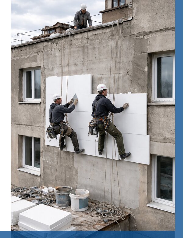 Утепление фасада пенополистиролом в Камне-на-Оби от 1827 р. | ВЫСОТНИК-Кно