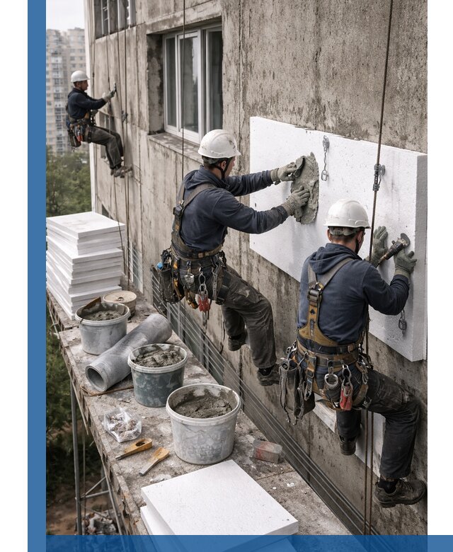 Утепление фасада пенополистиролом в Камне-на-Оби под ключ