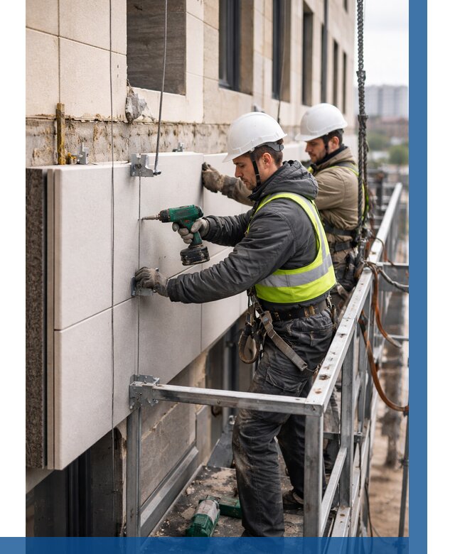 Монтаж фасадных термопанелей в Камне-на-Оби от 1523 р. | ВЫСОТНИК-Кно