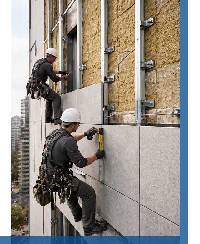 Монтаж вентилируемого фасада в Камне-на-Оби от 3553 р. | ВЫСОТНИК-Кно