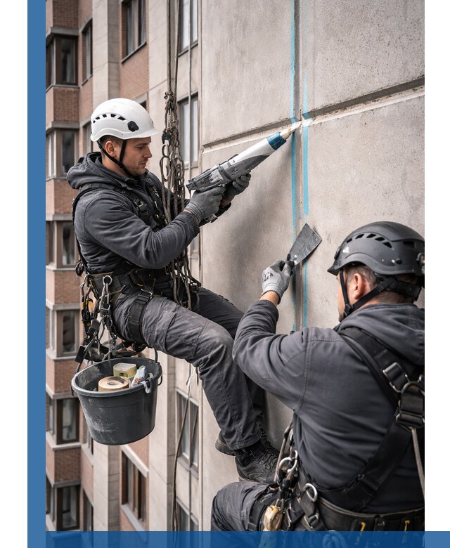 Вторичная герметизация швов фасада и кровли в Камне-на-Оби