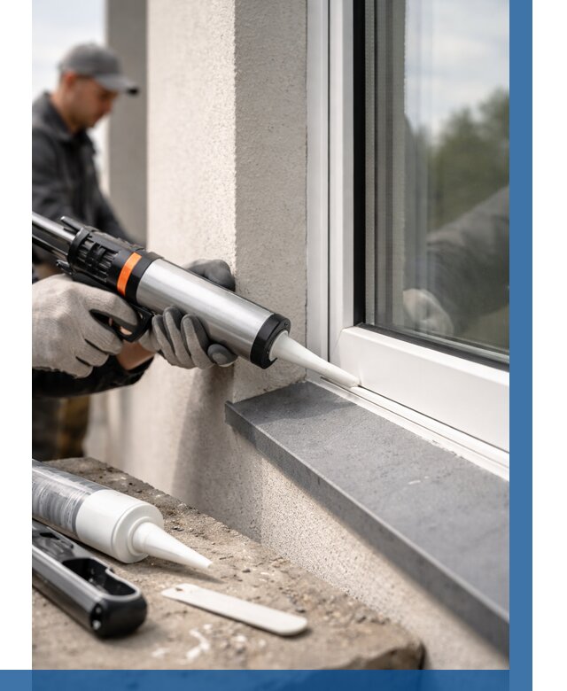 Герметизация монтажных швов окон в Камне-на-Оби от 660 р. | ВЫСОТНИК-Кно