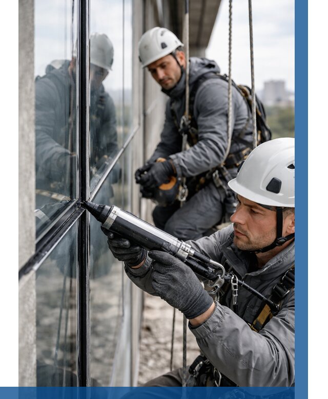 Герметизация витражных швов в Камне-на-Оби от 660 р. | ВЫСОТНИК-Кно