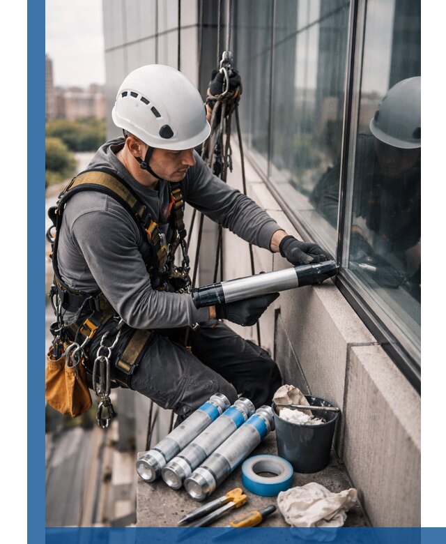 Герметизация стыков витража в Камне-на-Оби для герметичных фасадов