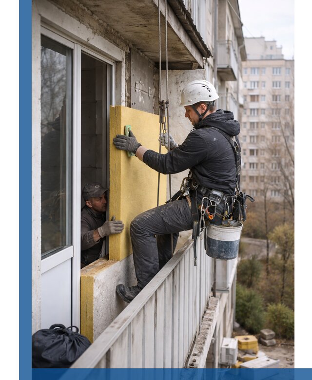 Профессиональное утепление балкона снаружи в Камне-на-Оби под ключ
