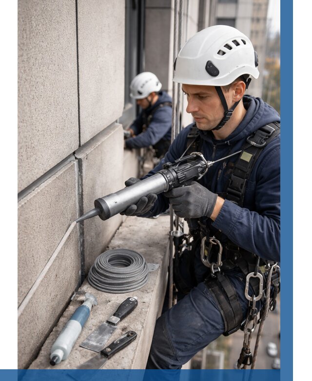 Герметизация деформационных швов фасада в Камне-на-Оби от 711 | ВЫСОТНИК-Кно