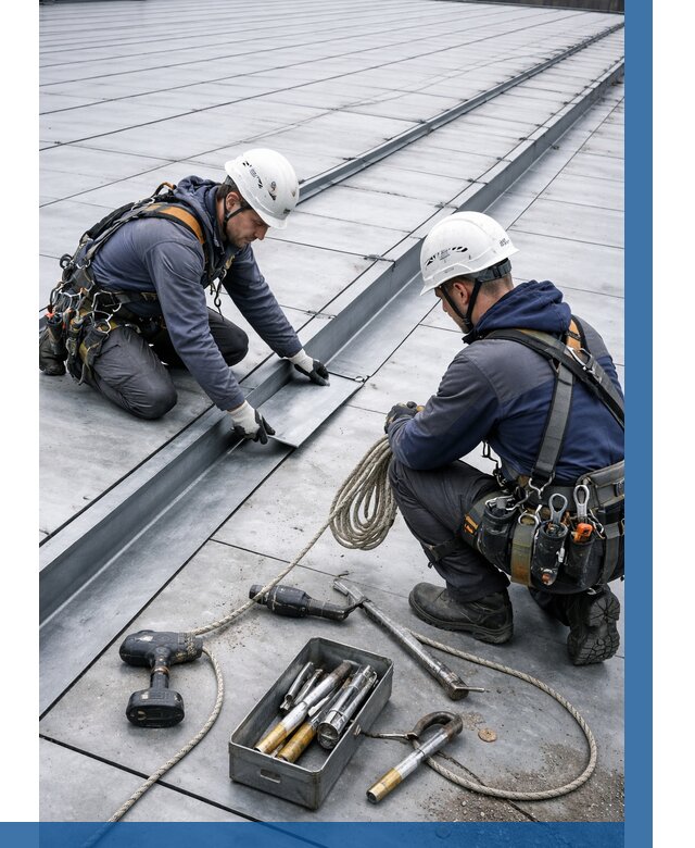 Ремонт фальцевой кровли в Камне-на-Оби от 711 р. | ВЫСОТНИК-Кно