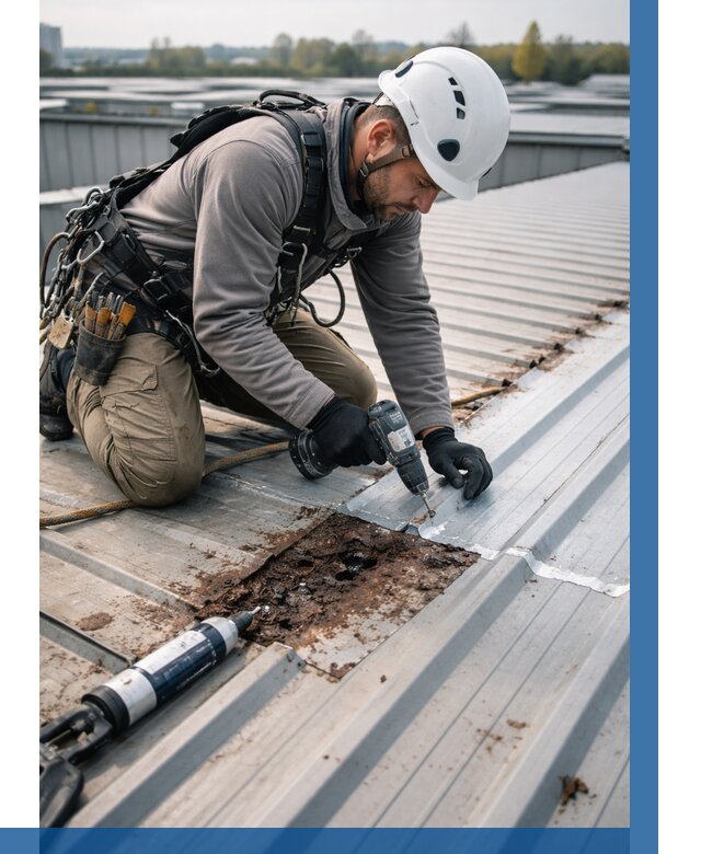 Ремонт профнастила на кровле в Камне-на-Оби от 711 р. | ВЫСОТНИК-Кно