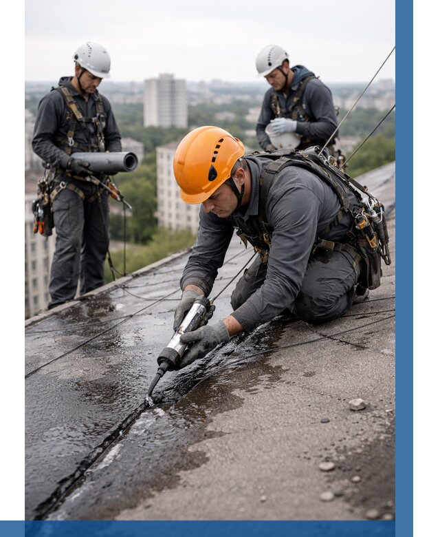 Устранение протечек кровли в Камне-на-Оби от 12180 р. | ВЫСОТНИК-Кно