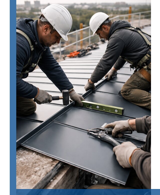 Монтаж фальцевой кровли в Камне-на-Оби для промышленных зданий