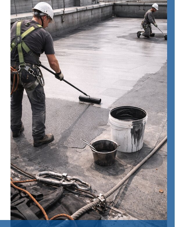 Гидроизоляция кровли жидкой резиной в Камне-на-Оби от 508 р. | ВЫСОТНИК-Кно