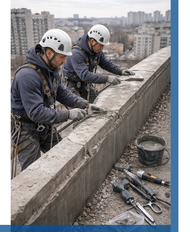 Ремонт парапета на кровле в Камне-на-Оби от 1523 р. | ВЫСОТНИК-Кно