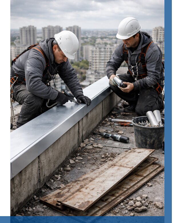 Замена парапетных крышек под ключ в Камне-на-Оби от 1218 р. | ВЫСОТНИК-Кно