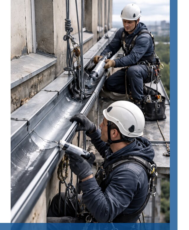 Ремонт водосточных желобов в Камне-на-Оби от 6598 р. | ВЫСОТНИК-Кно