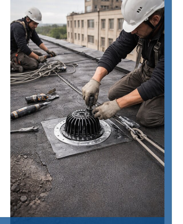 Установка водосточных воронок в Камне-на-Оби цена от 3553 р. | ВЫСОТНИК-Кно