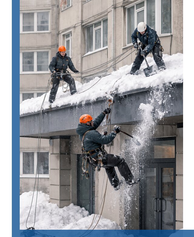 Безопасная очистка навесов от снега в Камне-на-Оби круглогодично