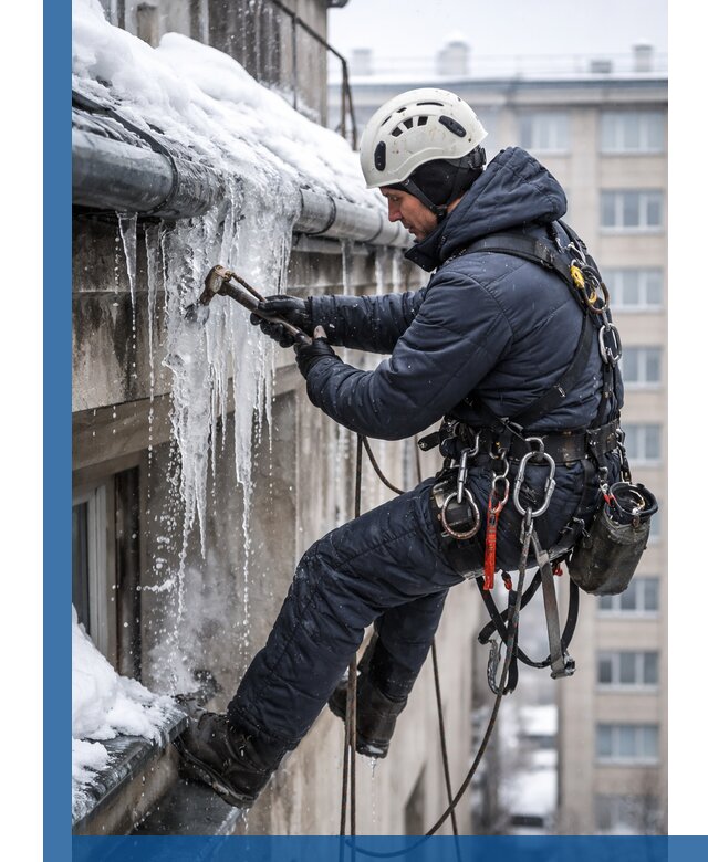 Удаление наледи и чистка водостоков в Камне-на-Оби оперативно и безопасно