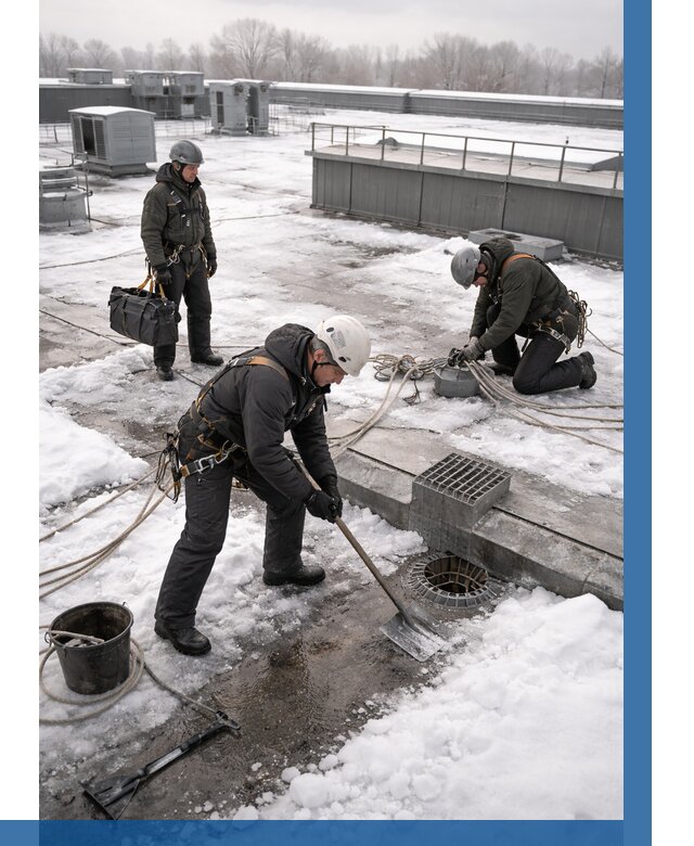 Абонентское обслуживание кровли зимой в Камне-на-Оби от 8120 р. | ВЫСОТНИК-Кно