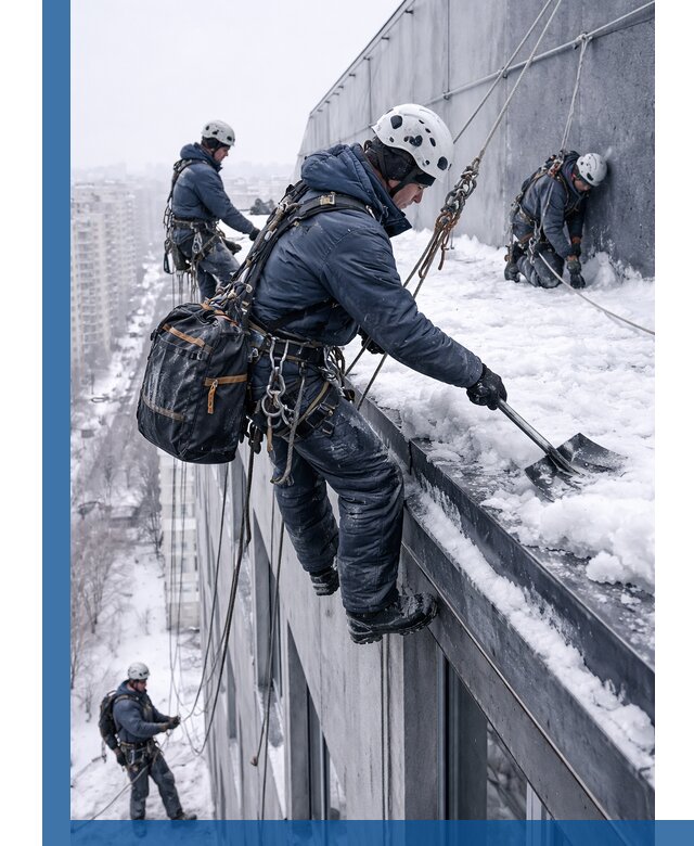 Абонентское обслуживание кровли зимой в Камне-на-Оби регулярный уход