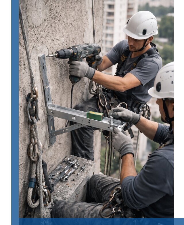 Установка кронштейнов кондиционера и крепежа в Камне-на-Оби