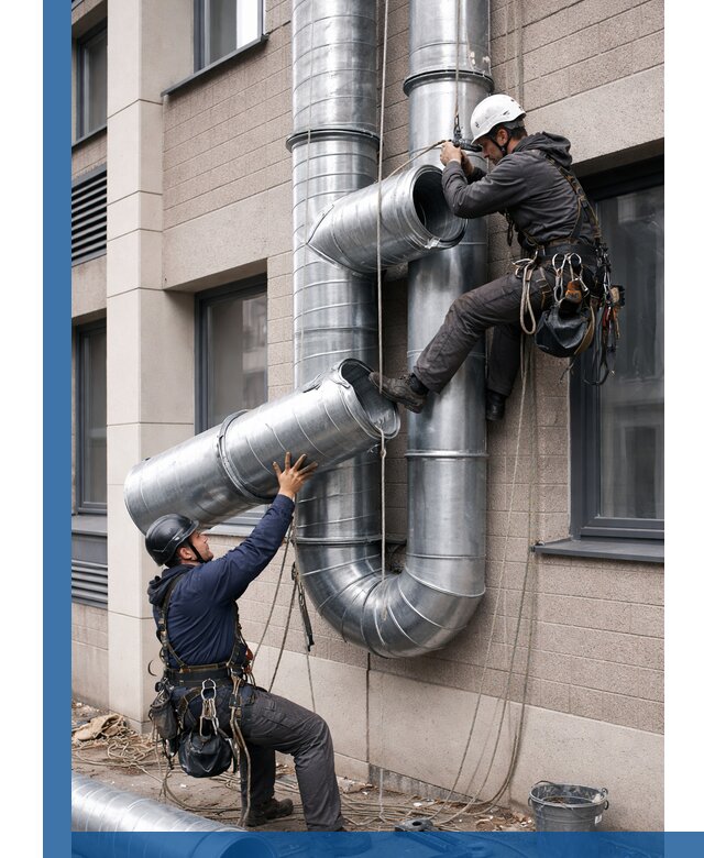 Монтаж фасадных воздуховодов в Камне-на-Оби с герметизацией и крепежом