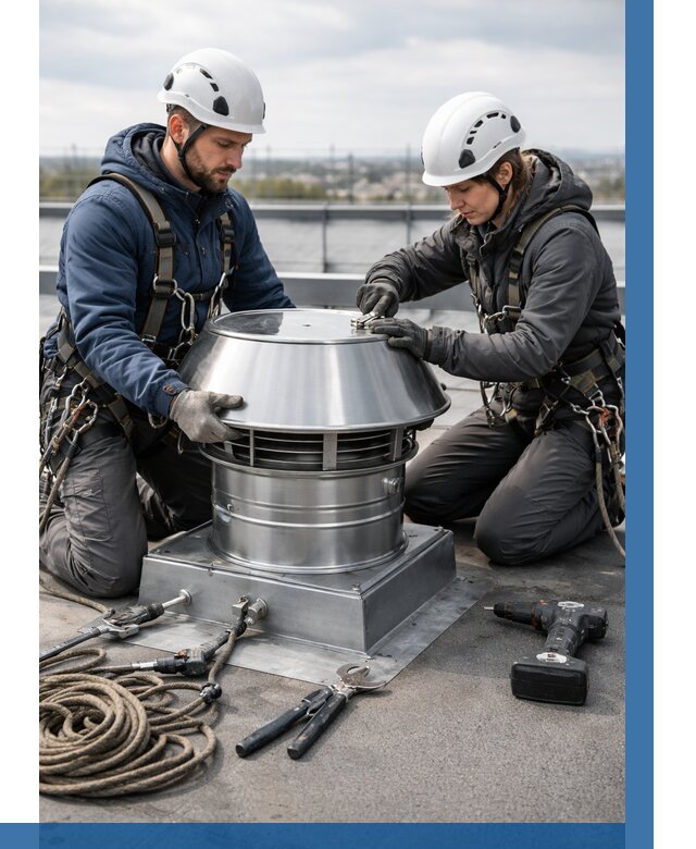 Установка дефлекторов на кровле в Камне-на-Оби от 4568 р. | ВЫСОТНИК-Кно