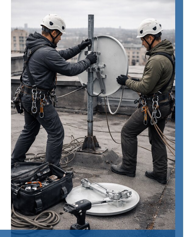 Демонтаж антенн на крыше в Камне-на-Оби от 4568 р. | ВЫСОТНИК-Кно