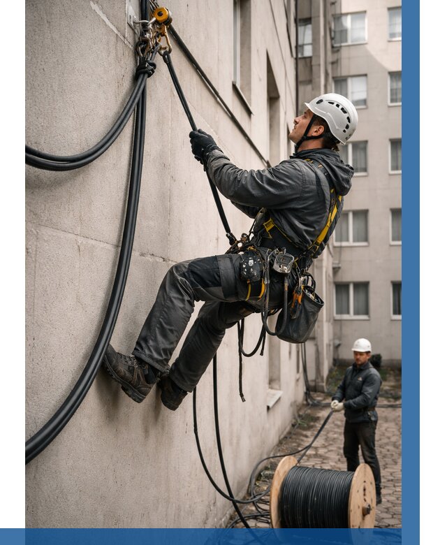 Протяжка кабеля питания на высоте в Камне-на-Оби от 457 р. | ВЫСОТНИК-Кно