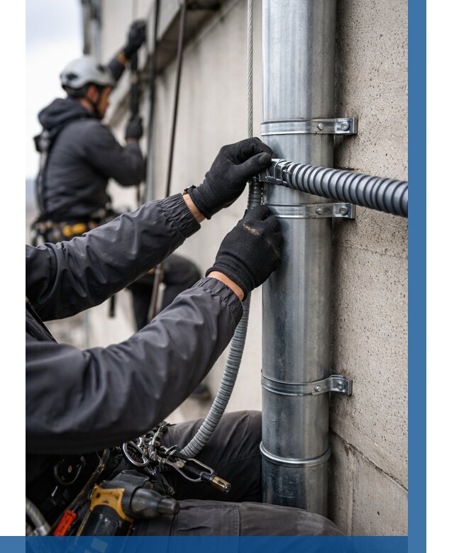 Монтаж гофры для кабеля в Камне-на-Оби от 305 р. | ВЫСОТНИК-Кно