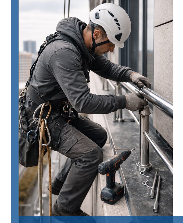 Монтаж ограждений на высоте в Камне-на-Оби для зданий и конструкций