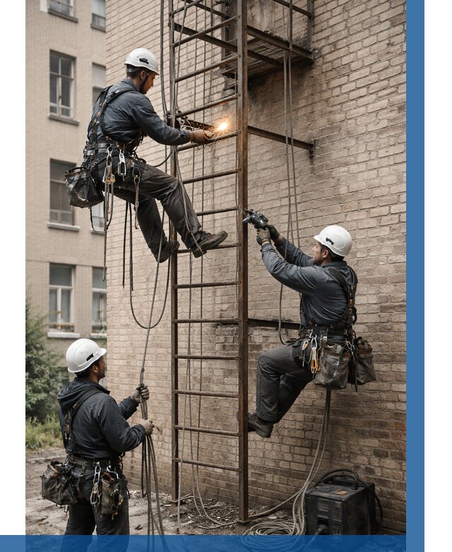 Ремонт пожарной лестницы в Камне-на-Оби от 7613 р. | ВЫСОТНИК-Кно