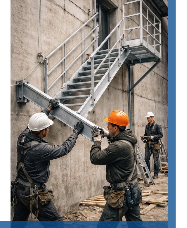 Монтаж металлических лестниц в Камне-на-Оби от 15225 р. | ВЫСОТНИК-Кно