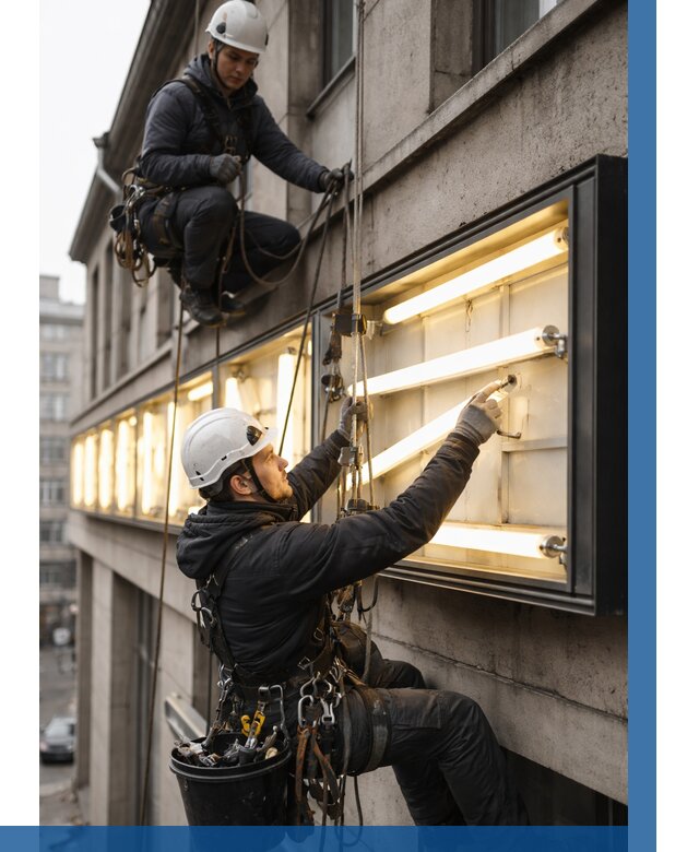 Замена ламп в вывеске в Камне-на-Оби под ключ от 3553 р. | ВЫСОТНИК-Кно