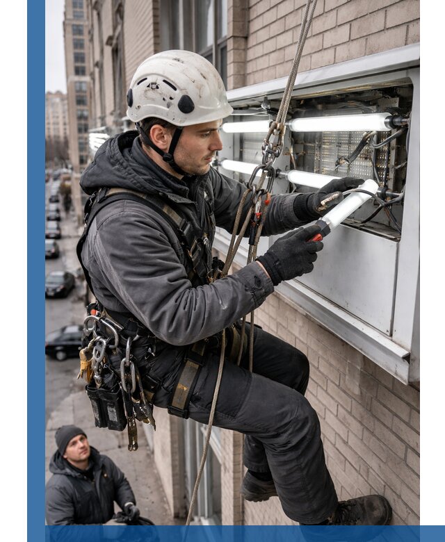 Профессиональная замена ламп в наружной вывеске в Камне-на-Оби