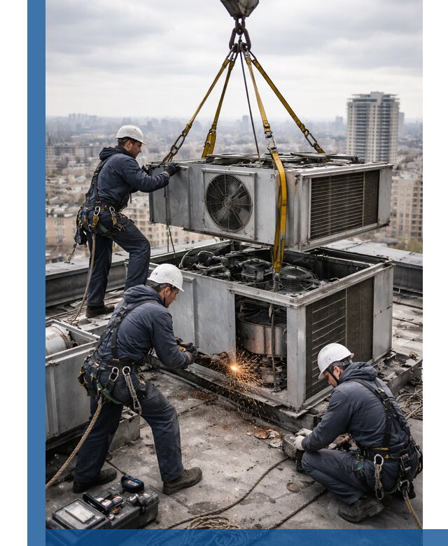 Демонтаж крышной установки в Камне-на-Оби любой сложности