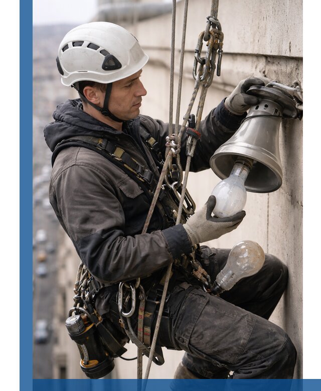 Замена ламп на высоте в Камне-на-Оби профессионально и быстро