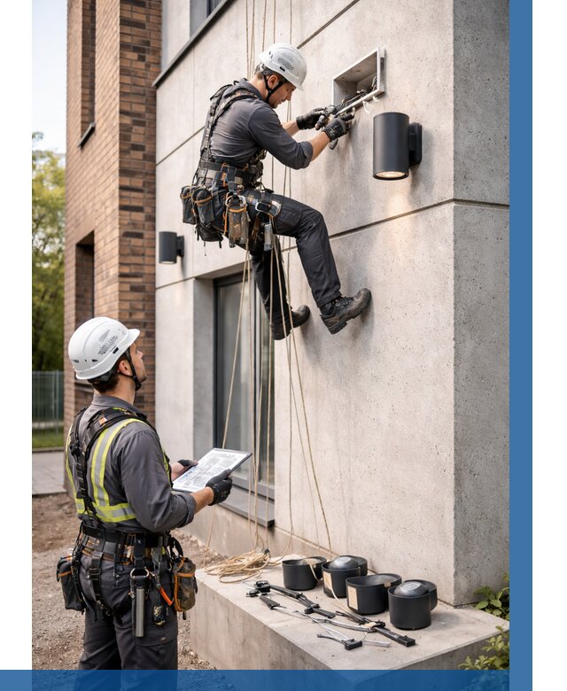 Монтаж фасадного освещения в Камне-на-Оби от 2538 р. | ВЫСОТНИК-Кно