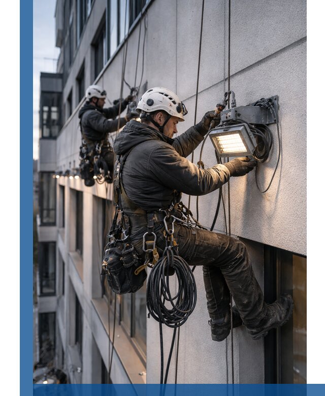 Монтаж фасадного освещения в Камне-на-Оби установка и подключение